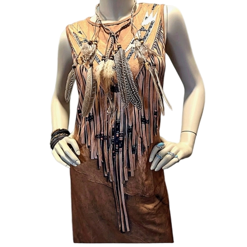 12 Piece Bohemian Dress Indian Style 70s Outfit Bracelets Feather Headband Rings